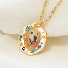 Collier personnalisé en or 18 carats avec portrait d'animal peint à la main