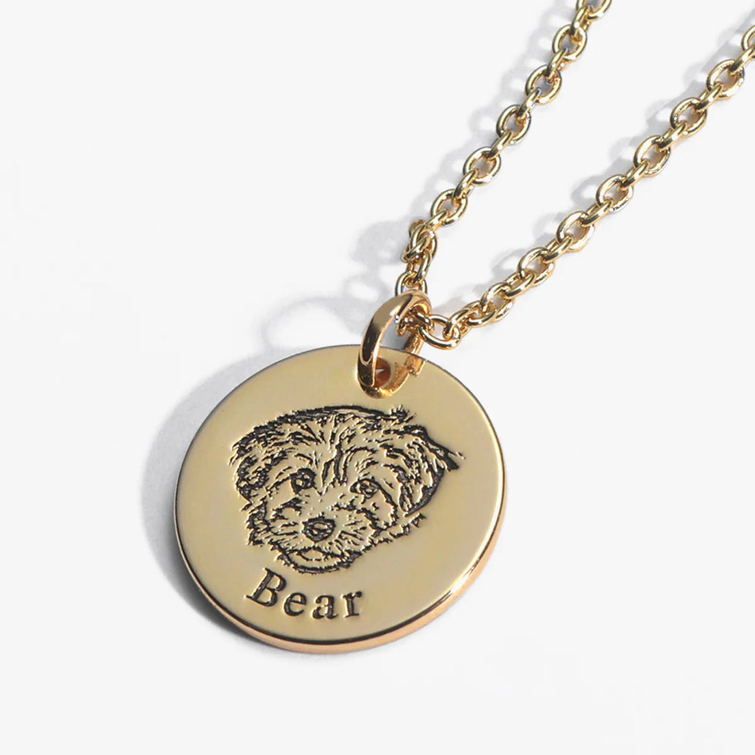 Collier personnalisé avec visage d'animal gravé