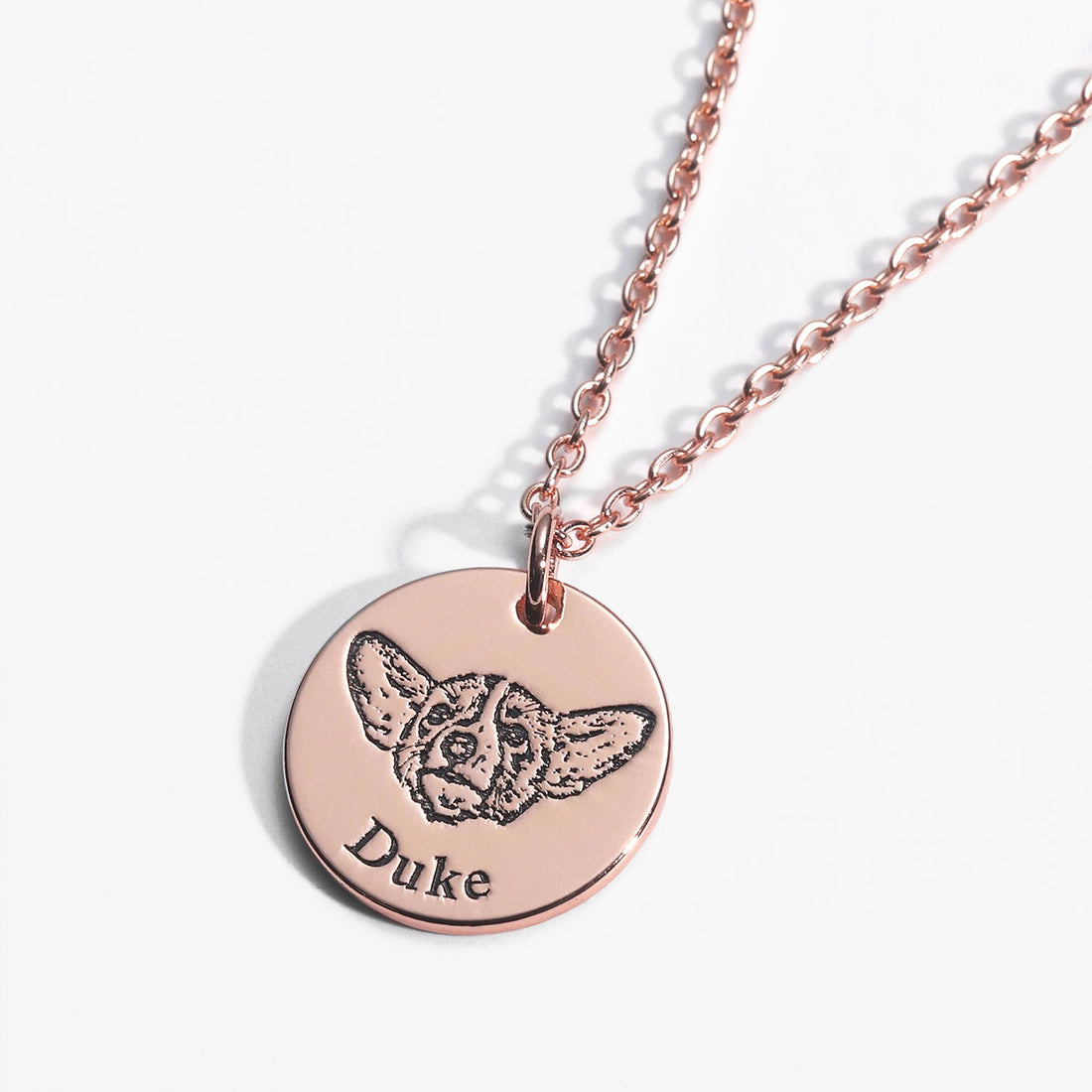 Collier personnalisé avec visage d'animal gravé