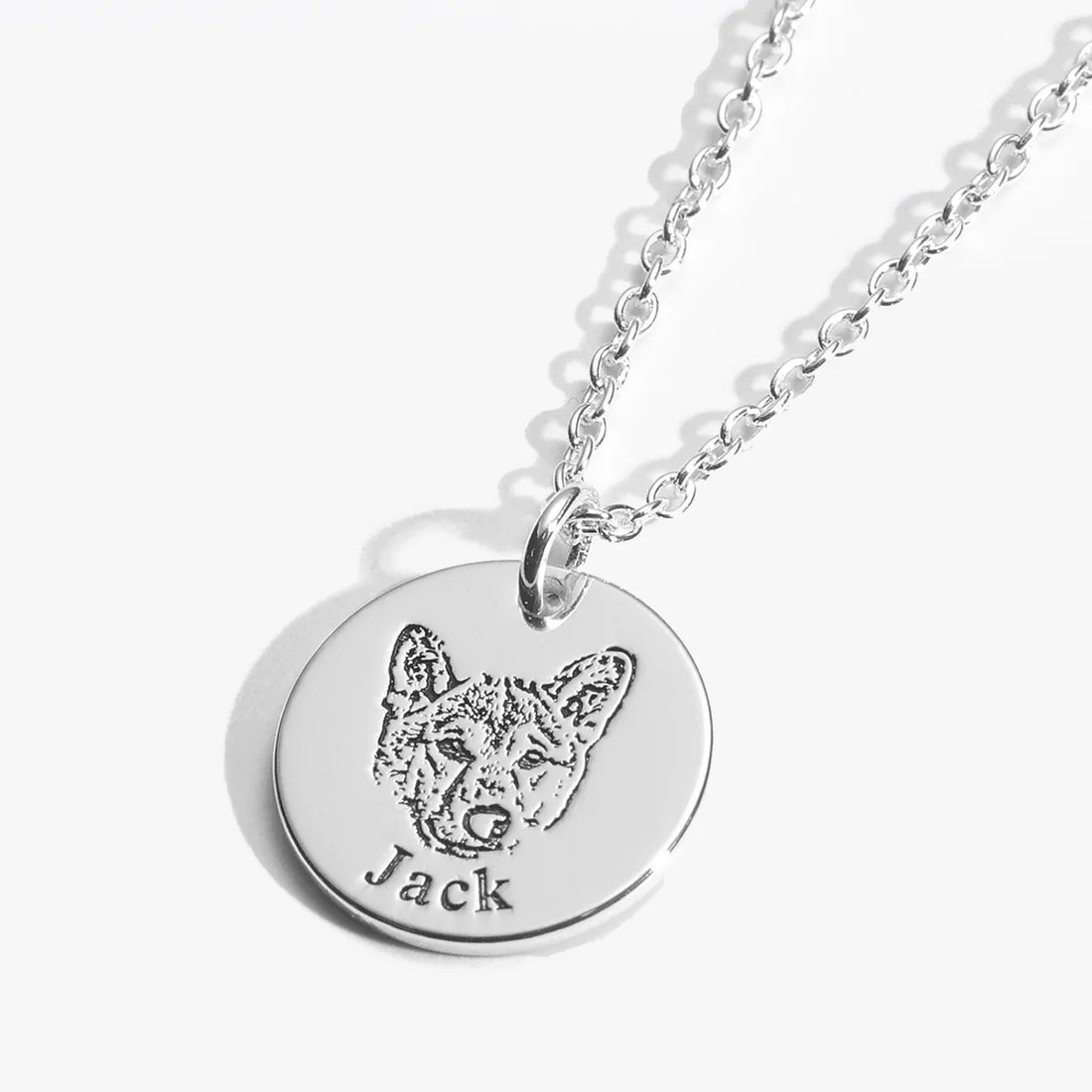 Collier personnalisé avec visage d'animal gravé