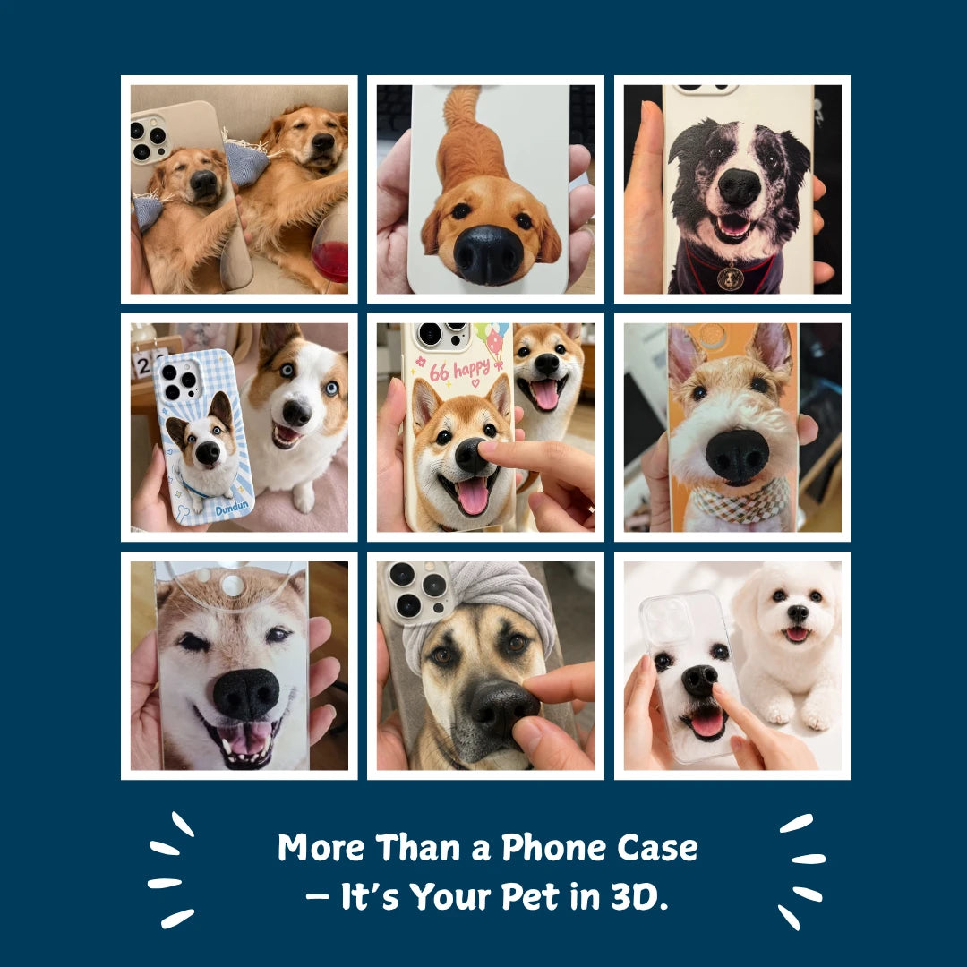 Personalized pet phone case made from a dog photo