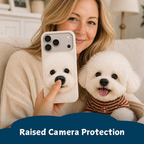 Custom dog phone case with soft 3D silicone black dog nose