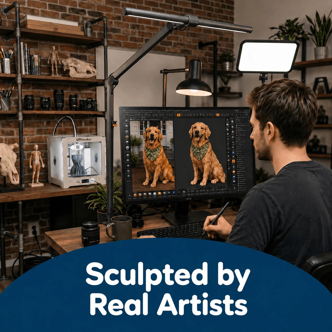 Sculpture d'animal de compagnie 3D personnalisée grand format